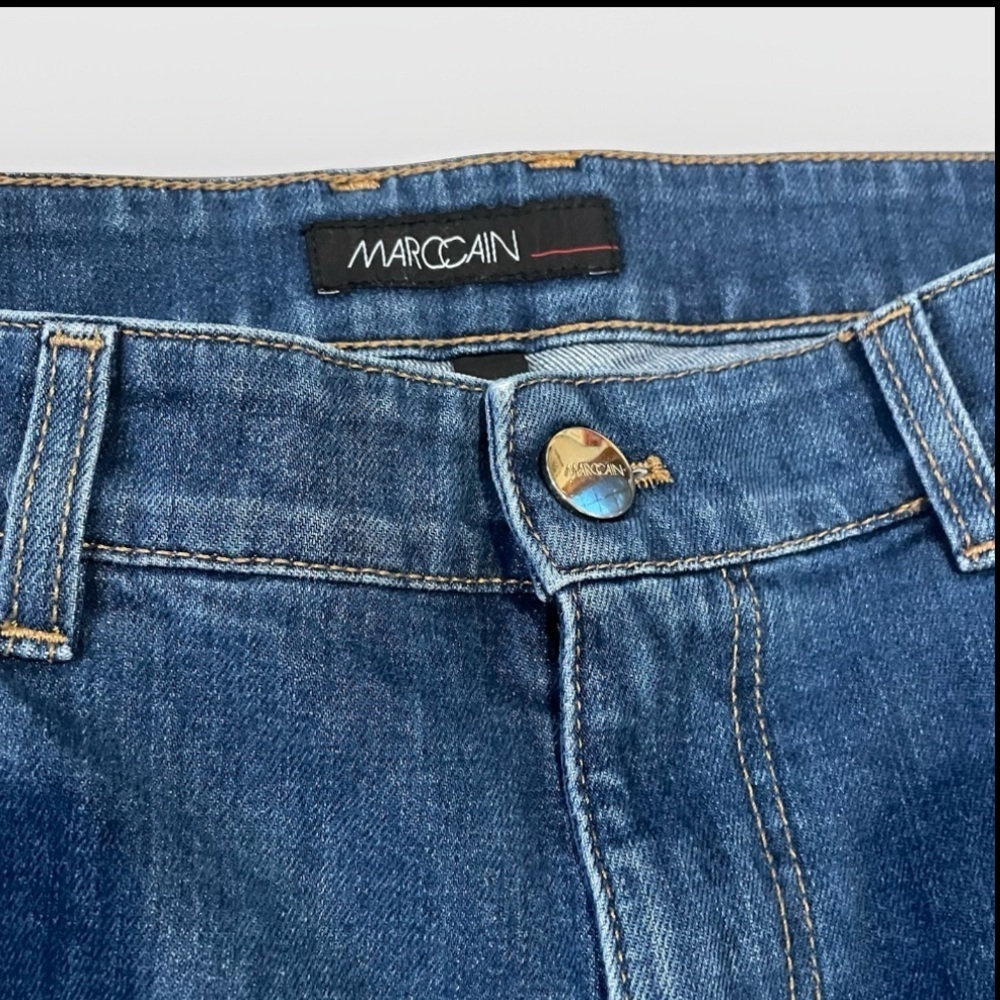 Marc Cain Relaxed Flare Denim Jean High Rise Medium Blue N5 (42EU/10US) - Picture 5 of 6